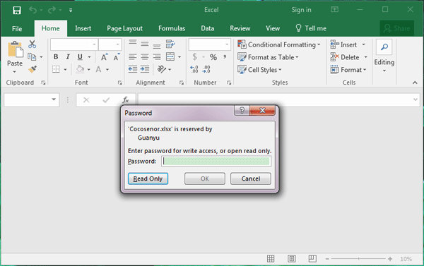 read and write access on excel for mac